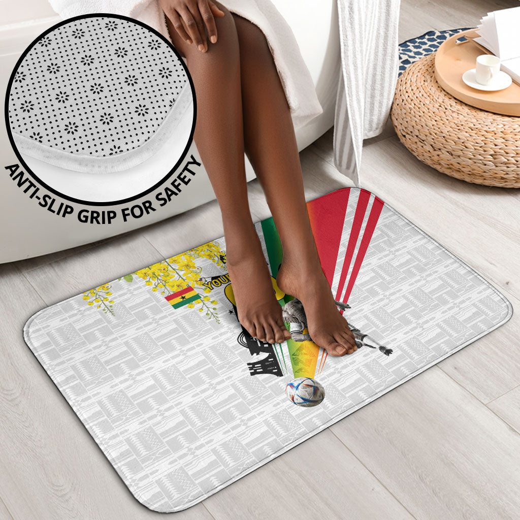 Personalized Ghana Soccer Elephant Bathroom Set Ghana Flag Kente Football Player - Cassia Fistula Flower