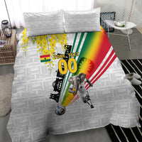 Personalized Ghana Soccer Elephant Bedding Set Ghana Flag Kente Football Player - Cassia Fistula Flower