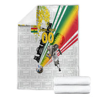 Personalized Ghana Soccer Elephant Blanket Ghana Flag Kente Football Player - Cassia Fistula Flower