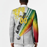 Personalized Ghana Soccer Elephant Blazer Ghana Flag Kente Football Player - Cassia Fistula Flower