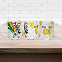 Personalized Ghana Soccer Elephant Ceramic Mug Ghana Flag Kente Football Player - Cassia Fistula Flower