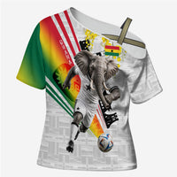 Personalized Ghana Soccer Elephant Cross Shoulder Shirt Ghana Flag Kente Football Player - Cassia Fistula Flower
