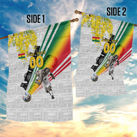 Personalized Ghana Soccer Elephant Garden Flag Ghana Flag Kente Football Player - Cassia Fistula Flower
