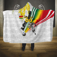 Personalized Ghana Soccer Elephant Hooded Blanket Ghana Flag Kente Football Player - Cassia Fistula Flower