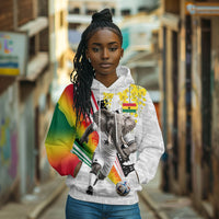 Personalized Ghana Soccer Elephant Hoodie Ghana Flag Kente Football Player - Cassia Fistula Flower