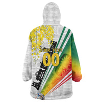 Personalized Ghana Soccer Elephant Kid Wearable Blanket Hoodie Ghana Flag Kente Football Player - Cassia Fistula Flower