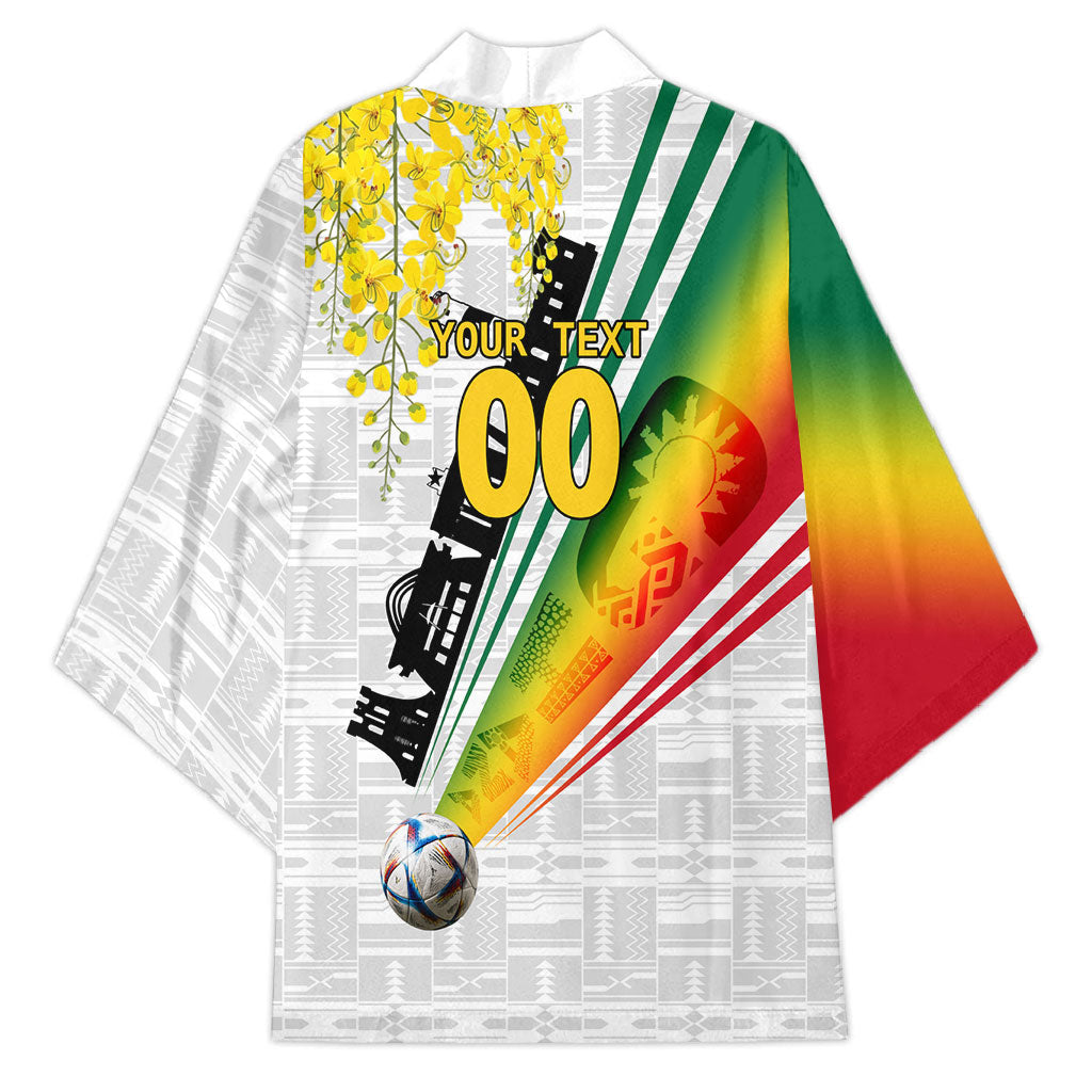 Personalized Ghana Soccer Elephant Kimono Ghana Flag Kente Football Player - Cassia Fistula Flower