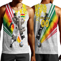 Personalized Ghana Soccer Elephant Men Tank Top Ghana Flag Kente Football Player - Cassia Fistula Flower