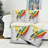 Personalized Ghana Soccer Elephant Pillow Cover Ghana Flag Kente Football Player - Cassia Fistula Flower