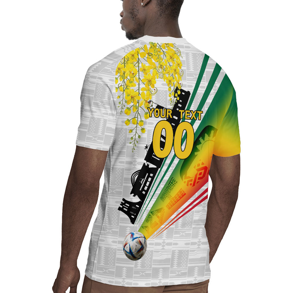 Personalized Ghana Soccer Elephant Rugby Jersey Ghana Flag Kente Football Player - Cassia Fistula Flower