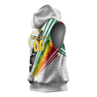 Personalized Ghana Soccer Elephant Sleeveless Hoodie Ghana Flag Kente Football Player - Cassia Fistula Flower