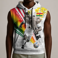 Personalized Ghana Soccer Elephant Sleeveless Hoodie Ghana Flag Kente Football Player - Cassia Fistula Flower