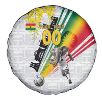 Personalized Ghana Soccer Elephant Spare Tire Cover Ghana Flag Kente Football Player - Cassia Fistula Flower