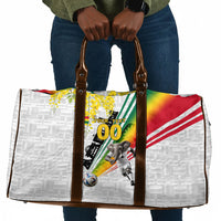 Personalized Ghana Soccer Elephant Travel Bag Ghana Flag Kente Football Player - Cassia Fistula Flower