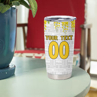 Personalized Ghana Soccer Elephant Tumbler Cup Ghana Flag Kente Football Player - Cassia Fistula Flower