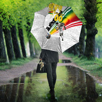 Personalized Ghana Soccer Elephant Umbrella Ghana Flag Kente Football Player - Cassia Fistula Flower