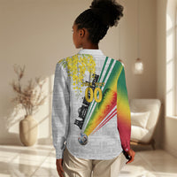 Personalized Ghana Soccer Elephant Women Casual Shirt Ghana Flag Kente Football Player - Cassia Fistula Flower