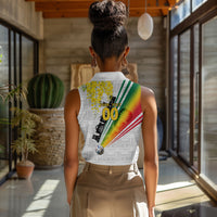 Personalized Ghana Soccer Elephant Women Sleeveless Polo Shirt Ghana Flag Kente Football Player - Cassia Fistula Flower