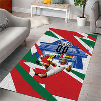 Personalized Ghana Soccer Eagle Area Rug Ghana Flag Kente - Black Stars Football Stadium Graphic
