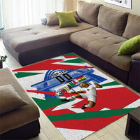 Personalized Ghana Soccer Eagle Area Rug Ghana Flag Kente - Black Stars Football Stadium Graphic