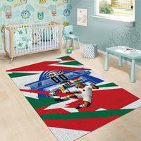 Personalized Ghana Soccer Eagle Area Rug Ghana Flag Kente - Black Stars Football Stadium Graphic