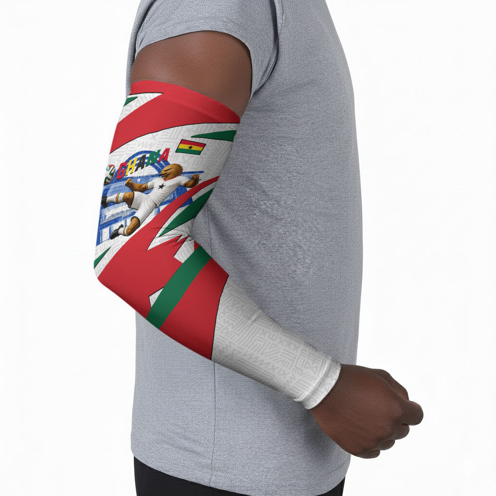 Personalized Ghana Soccer Eagle Arm Sleeves Ghana Flag Kente - Black Stars Football Stadium Graphic