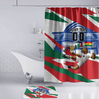 Personalized Ghana Soccer Eagle Bathroom Set Ghana Flag Kente - Black Stars Football Stadium Graphic