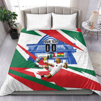 Personalized Ghana Soccer Eagle Bedding Set Ghana Flag Kente - Black Stars Football Stadium Graphic