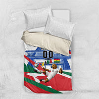 Personalized Ghana Soccer Eagle Bedding Set Ghana Flag Kente - Black Stars Football Stadium Graphic