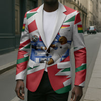 Personalized Ghana Soccer Eagle Blazer Ghana Flag Kente - Black Stars Football Stadium Graphic