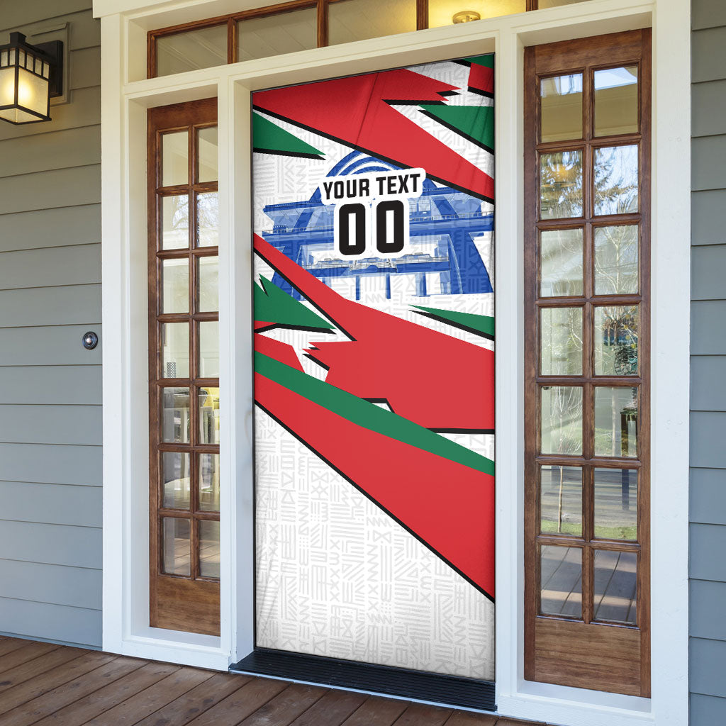 Personalized Ghana Soccer Eagle Door Cover Ghana Flag Kente - Black Stars Football Stadium Graphic