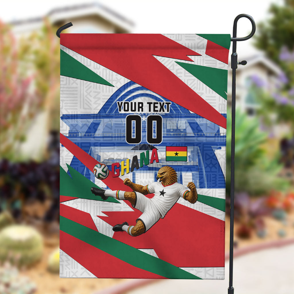 Personalized Ghana Soccer Eagle Garden Flag Ghana Flag Kente - Black Stars Football Stadium Graphic