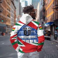 Personalized Ghana Soccer Eagle Hoodie Ghana Flag Kente - Black Stars Football Stadium Graphic