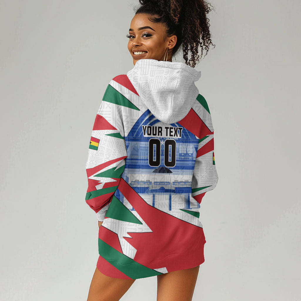 Personalized Ghana Soccer Eagle Hoodie Dress Ghana Flag Kente - Black Stars Football Stadium Graphic
