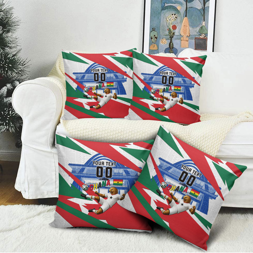 Personalized Ghana Soccer Eagle Pillow Cover Ghana Flag Kente - Black Stars Football Stadium Graphic