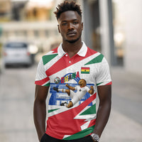 Personalized Ghana Soccer Eagle Polo Shirt Ghana Flag Kente - Black Stars Football Stadium Graphic