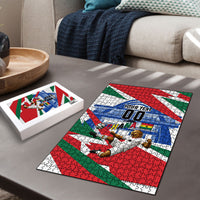 Personalized Ghana Soccer Eagle Puzzle Ghana Flag Kente - Black Stars Football Stadium Graphic