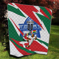 Personalized Ghana Soccer Eagle Quilt Ghana Flag Kente - Black Stars Football Stadium Graphic