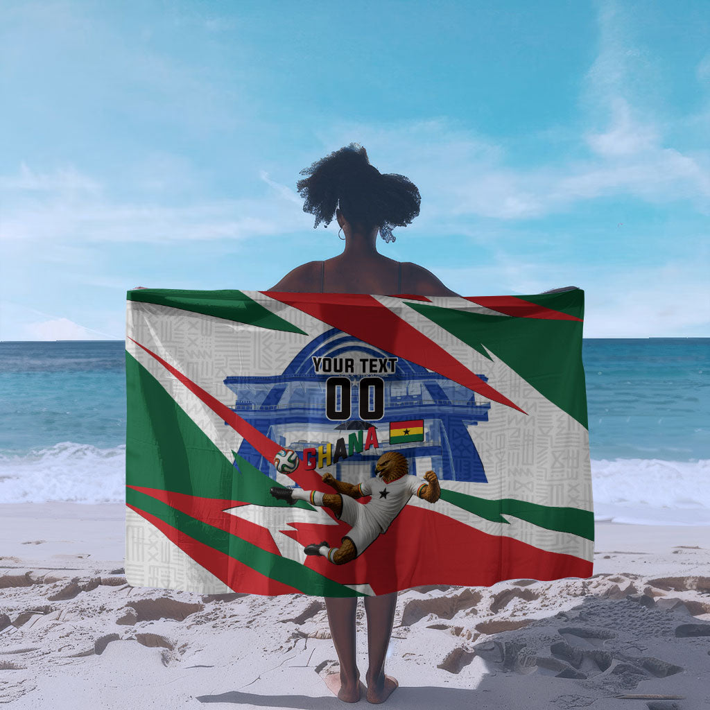 Personalized Ghana Soccer Eagle Sarong Ghana Flag Kente - Black Stars Football Stadium Graphic