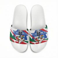 Personalized Ghana Soccer Eagle Slide Sandals Ghana Flag Kente - Black Stars Football Stadium Graphic