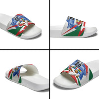 Personalized Ghana Soccer Eagle Slide Sandals Ghana Flag Kente - Black Stars Football Stadium Graphic
