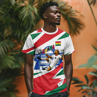 Personalized Ghana Soccer Eagle T shirt Ghana Flag Kente - Black Stars Football Stadium Graphic
