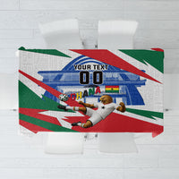 Personalized Ghana Soccer Eagle Tablecloth Ghana Flag Kente - Black Stars Football Stadium Graphic