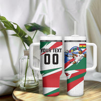 Personalized Ghana Soccer Eagle Tumbler With Handle Ghana Flag Kente - Black Stars Football Stadium Graphic