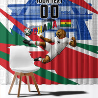 Personalized Ghana Soccer Eagle Window Curtain Ghana Flag Kente - Black Stars Football Stadium Graphic