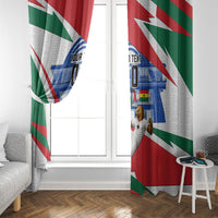 Personalized Ghana Soccer Eagle Window Curtain Ghana Flag Kente - Black Stars Football Stadium Graphic