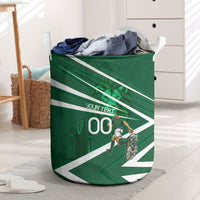 Personalized Saudi Arabia Football Laundry Basket Green Lion Run of Champions