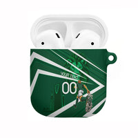 Personalized Saudi Arabia Football AirPods Case Green Lion Run of Champions