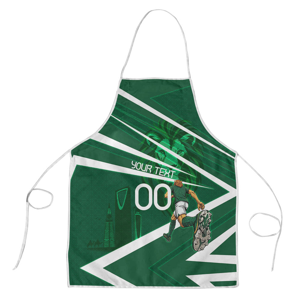 Personalized Saudi Arabia Football Apron Green Lion Run of Champions