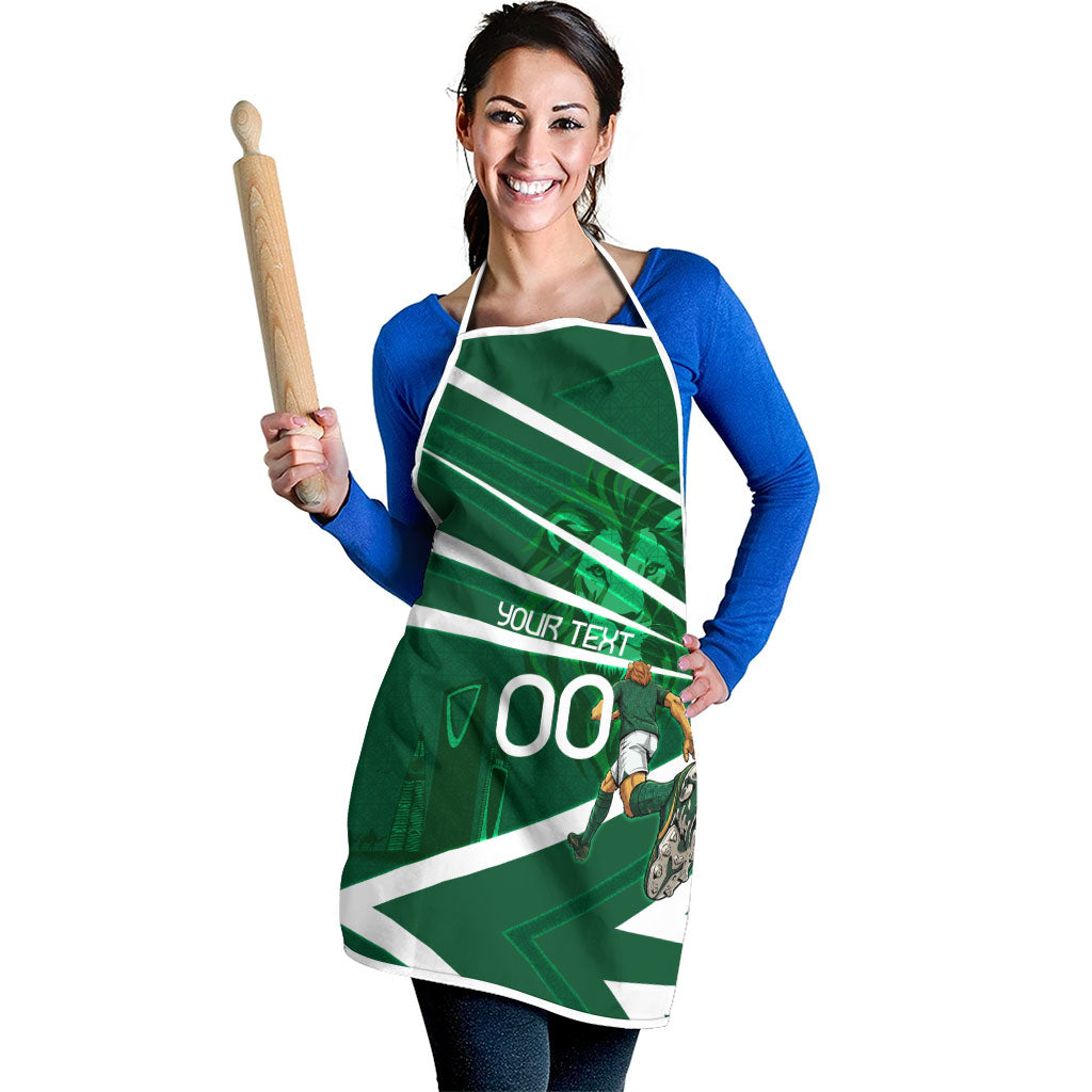 Personalized Saudi Arabia Football Apron Green Lion Run of Champions